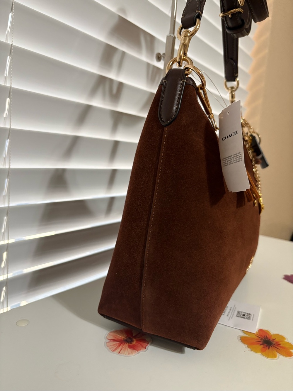 🤎Coach Laurel Bag Suede Shoulder tassel - Picture 4 of 10